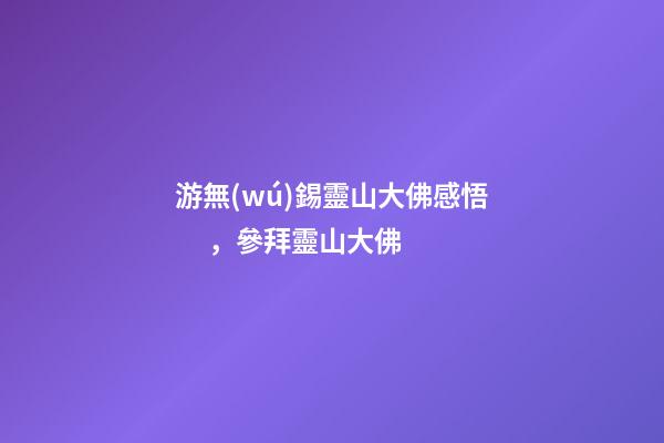 游無(wú)錫靈山大佛感悟，參拜靈山大佛